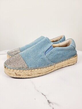 Kendall & Kylie Blue Denim Silver Stone Shoes Size: 6M US